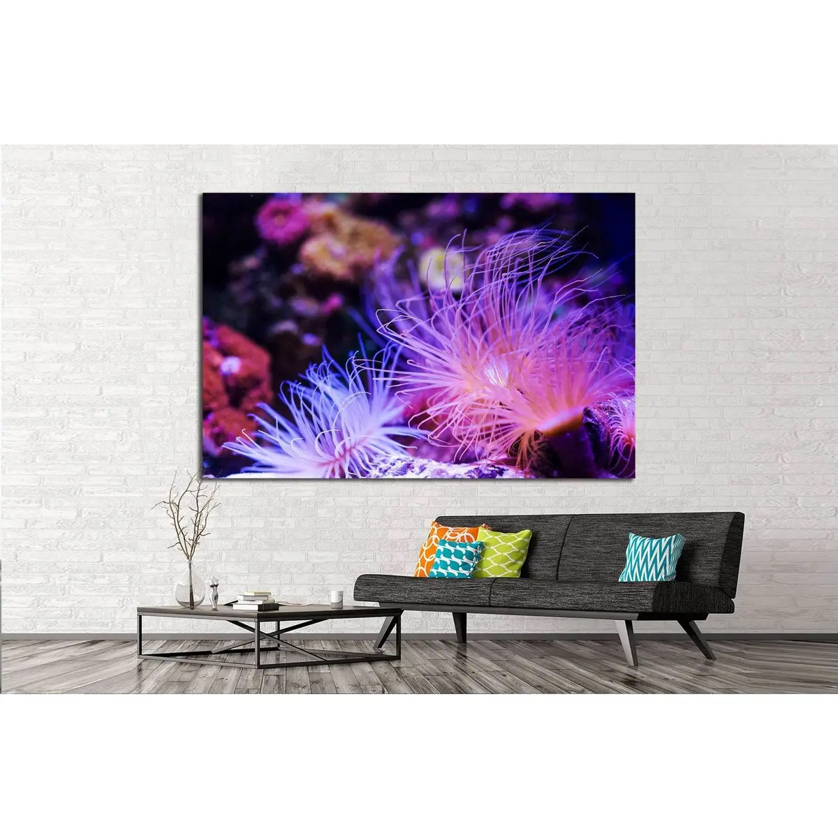 Underwater World, Coral Reef №1421 Ready To Hang Canvas Print 3