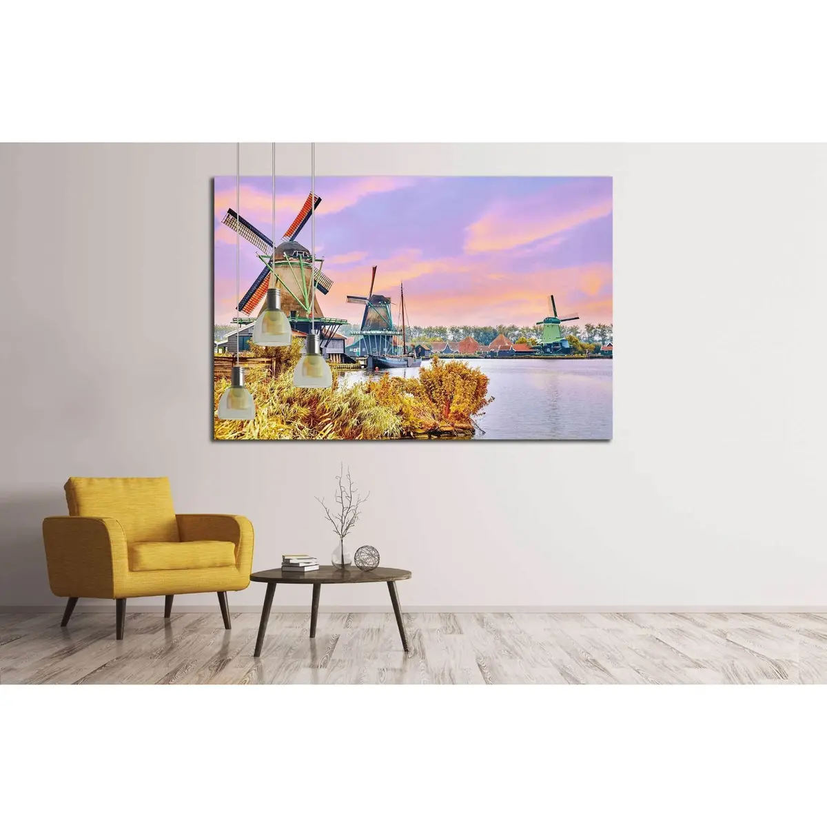 Unique Old, Authentic, Real Working Windmills In The Suburbs Of Amsterdam, The Netherlands. №2305 Ready To Hang Canvas Print 3