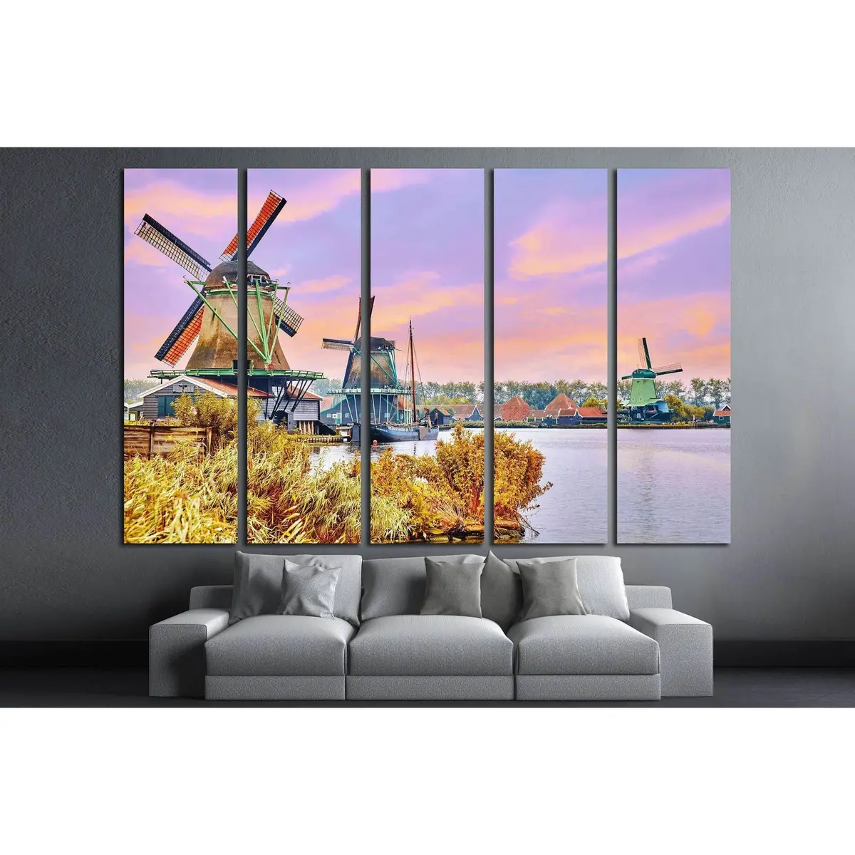 Authentic Dutch Windmill Canvas Art – Real Working Mills Near Amsterdam, Ready-to-Hang Print #2305 - Image 3