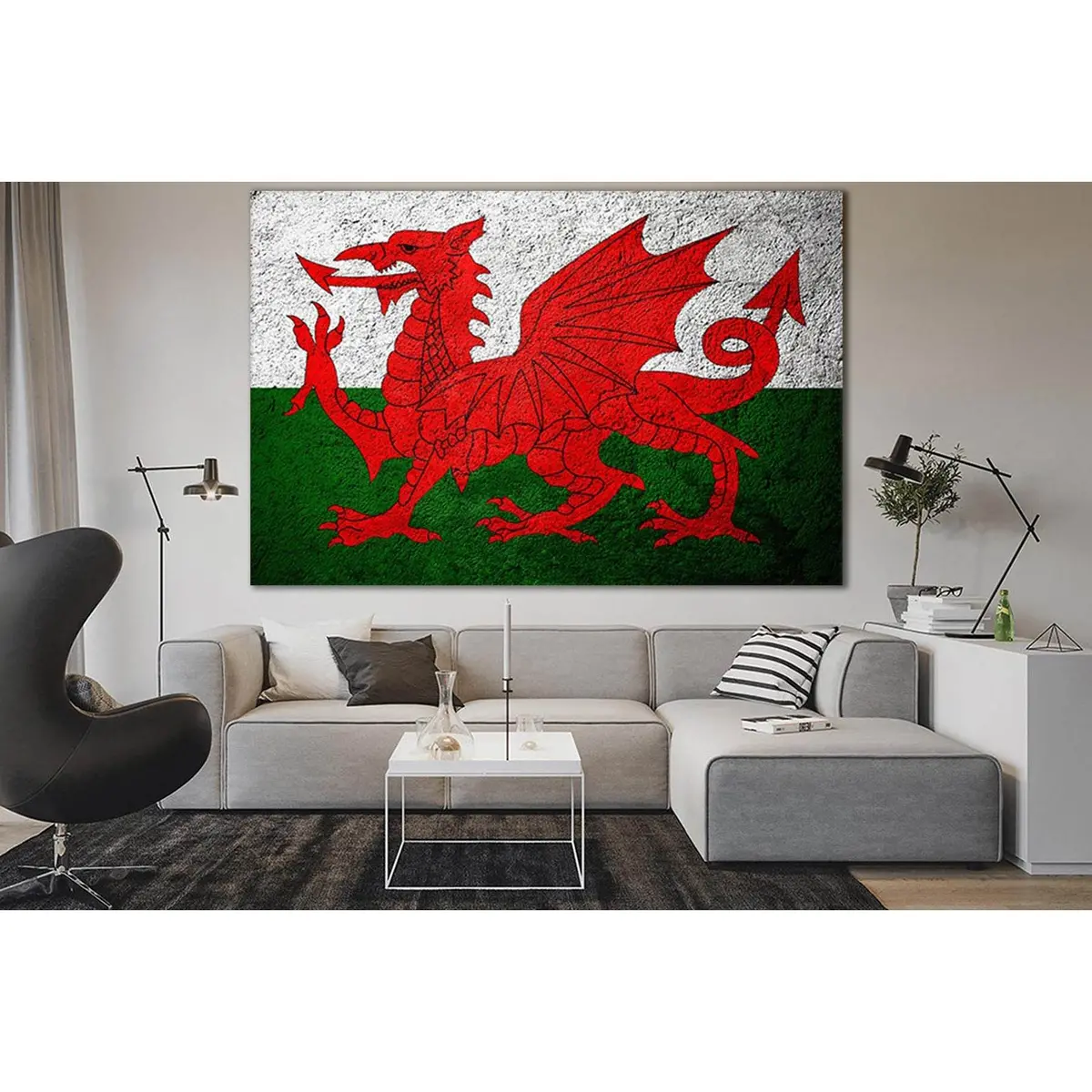 United Kingdom Flag Of Wales №Sl1172 Ready To Hang Canvas Print 2