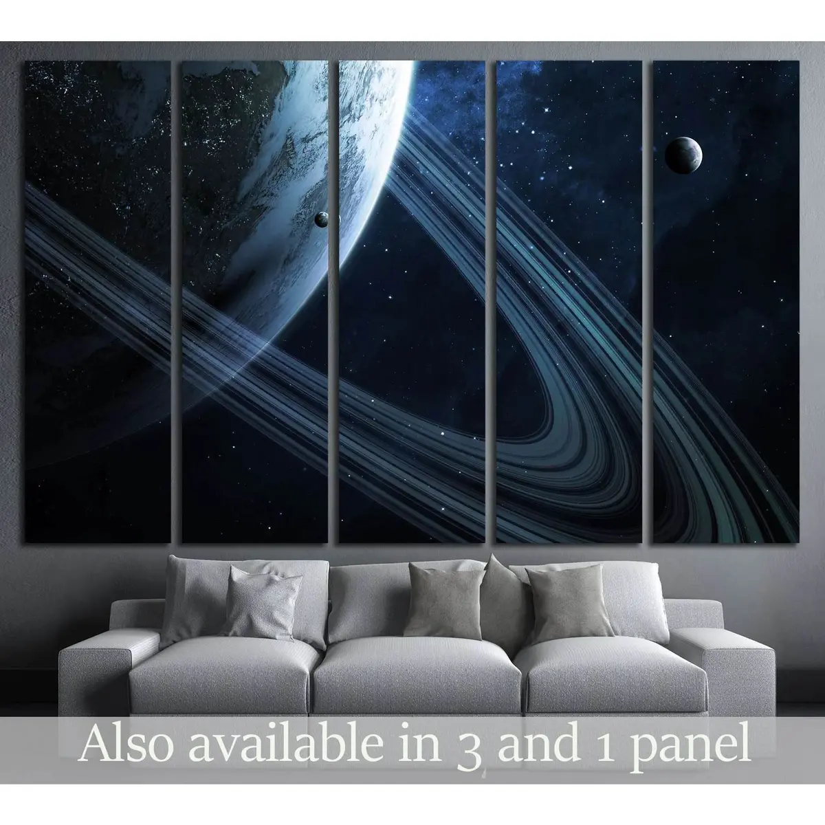 Cosmic Universe Wall Art – Ready-to-Hang Canvas Print with Planets, Stars, and Galaxies
