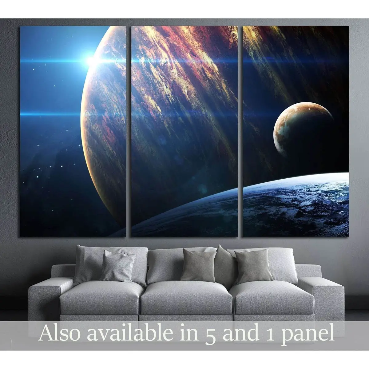 Universe Scene With Planets, Stars And Galaxies In Outer Space №2434 Ready To Hang Canvas Print 5