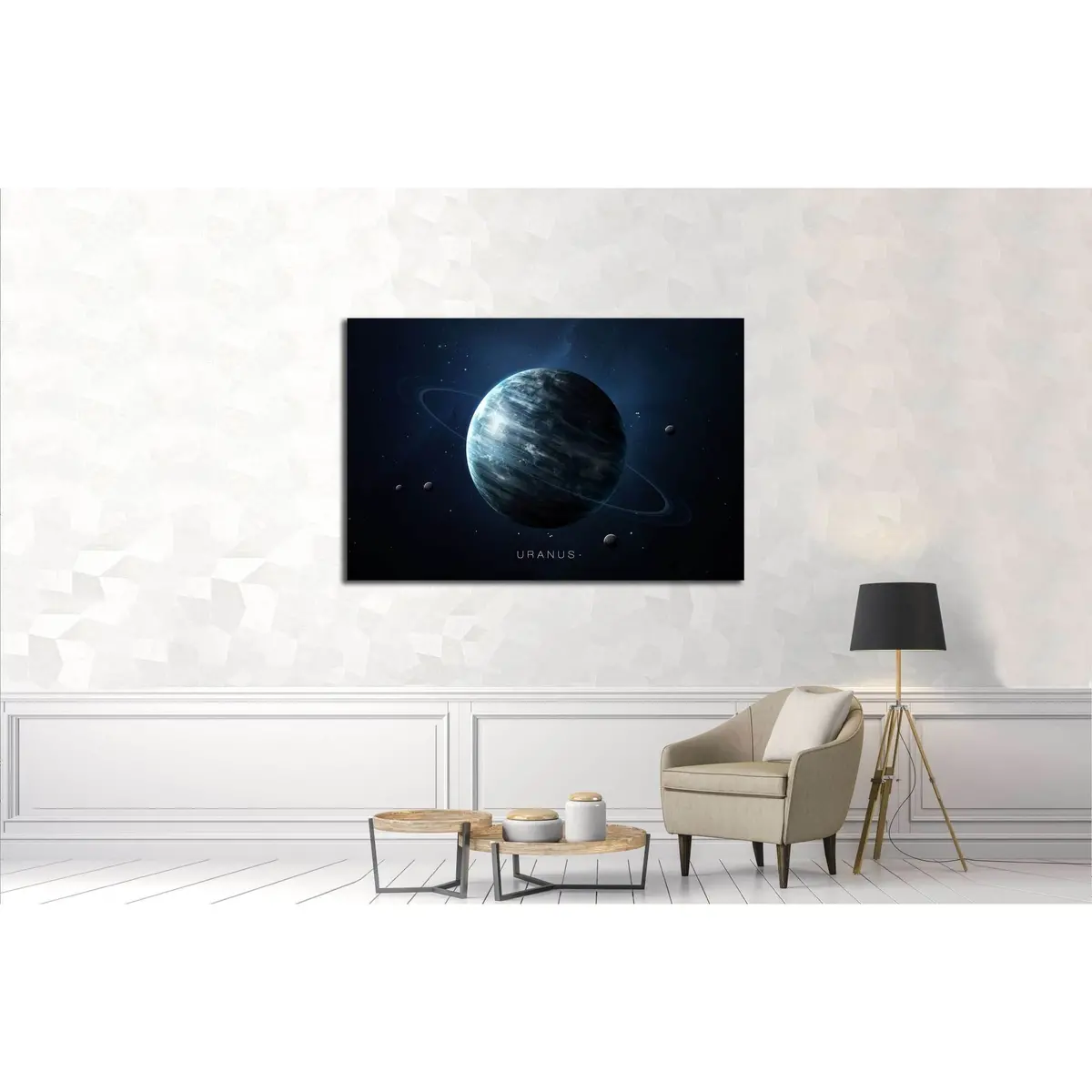 Uranus - High Resolution 3D Images Presents Planets Of The Solar System. №2443 Ready To Hang Canvas Print 3