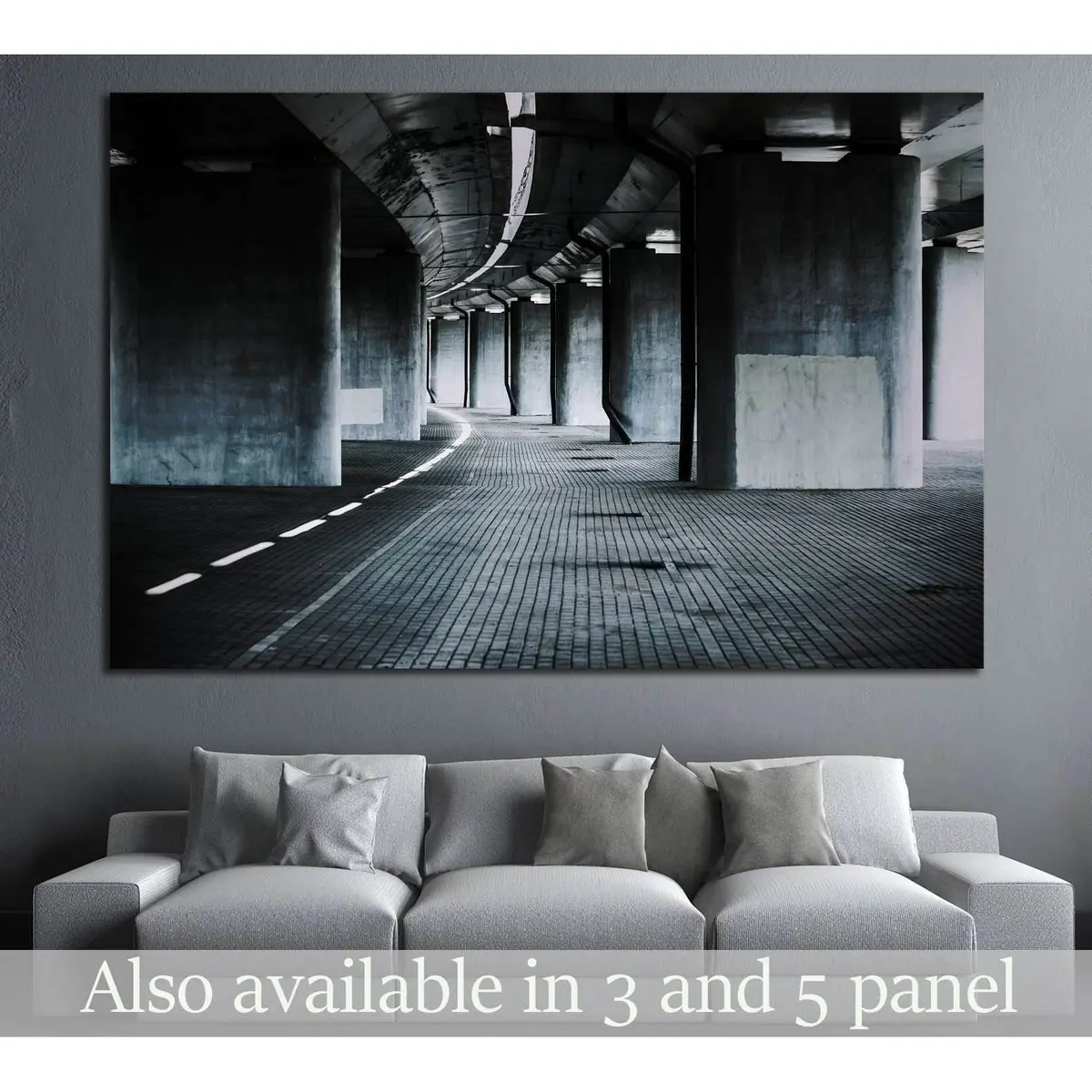 Urban Background With Big Road Bridge №1432 Ready To Hang Canvas Print 1