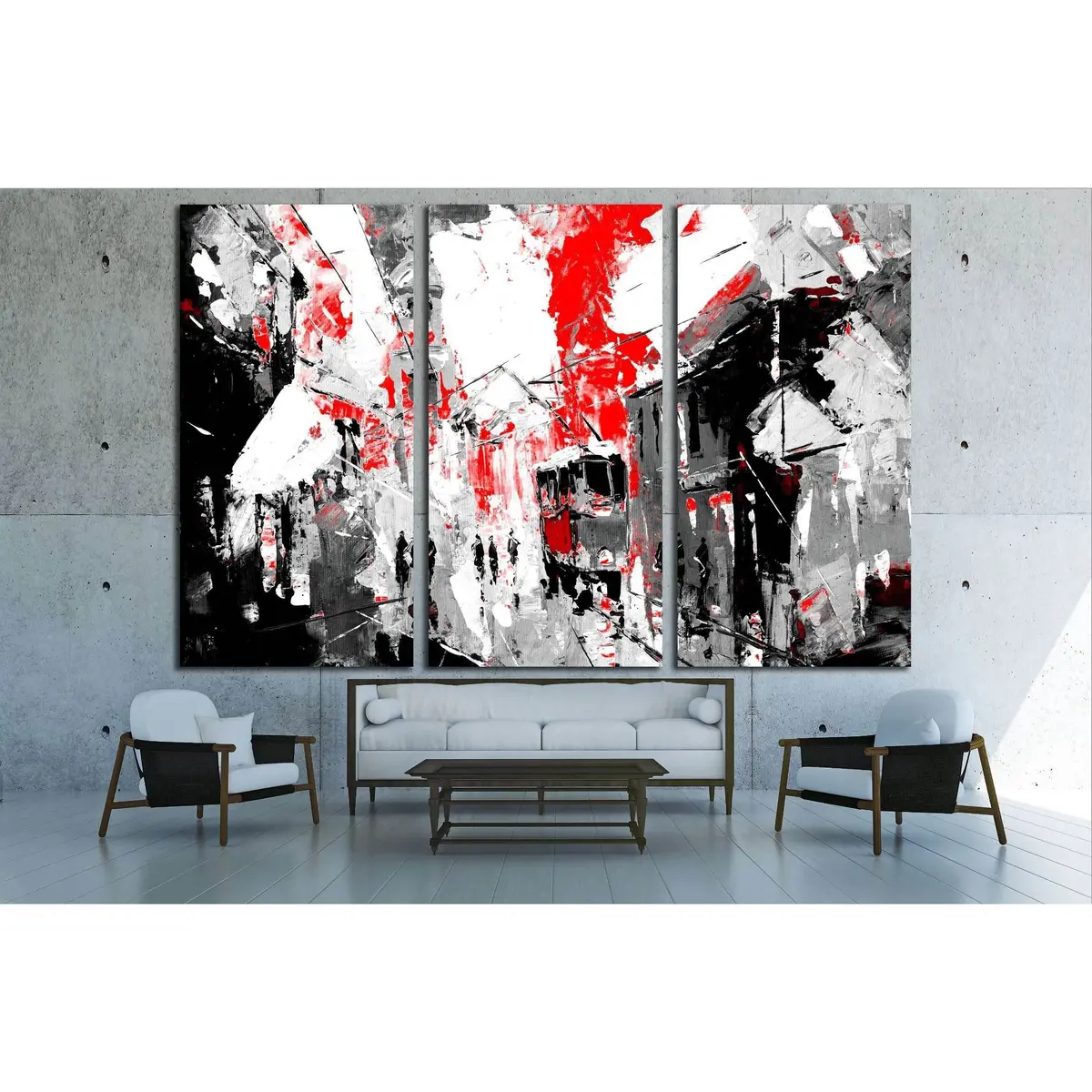 Urban, City Life, Sin City Inspiration - Black And Red Color №3233 Ready To Hang Canvas Print 5