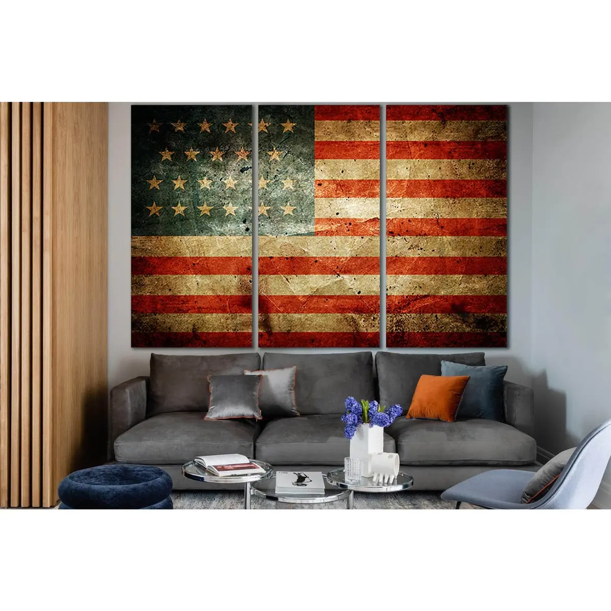Usa Flag Old Style №Sl1165 Ready To Hang Canvas Print 5