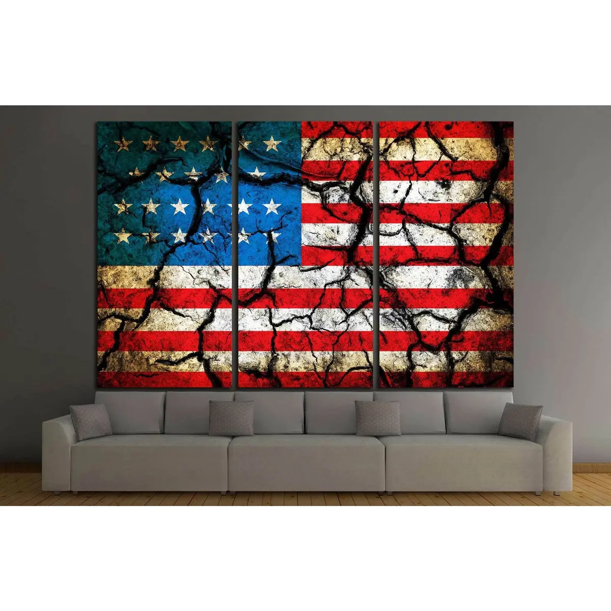 Usa Flag On Cracked Earth №1285 Ready To Hang Canvas Print 3