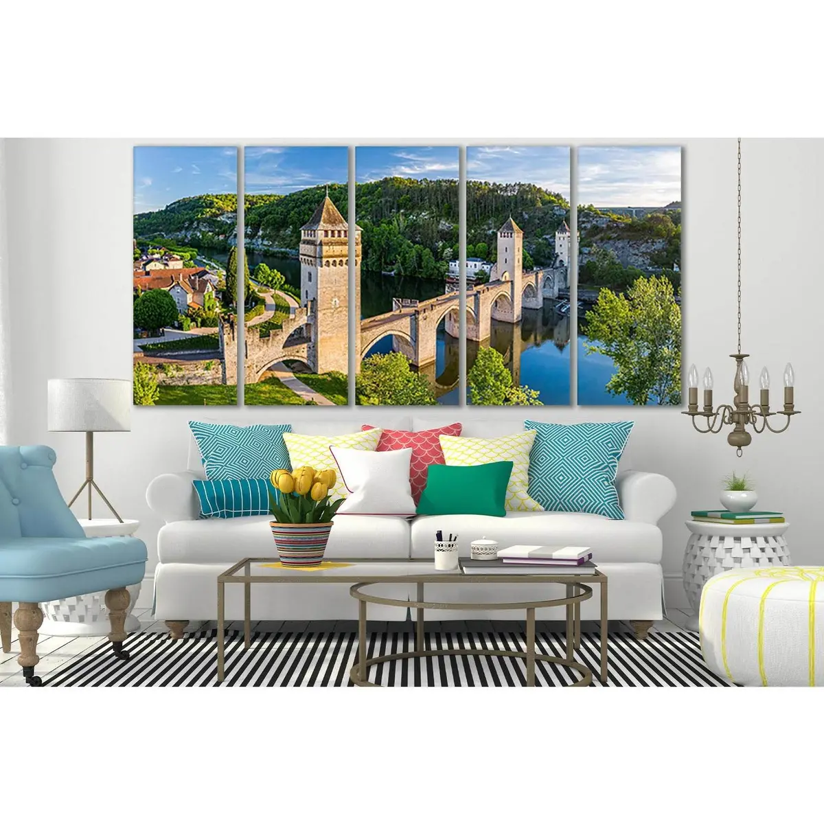 Valantrez France Bridge Canvas Art – SL1104, Pre-Hung Wall Decor - Image 3