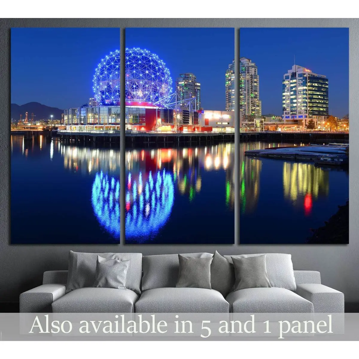 Vancouver At Night, Vancouver, British Columbia, Canada №2173 Ready To Hang Canvas Print 5