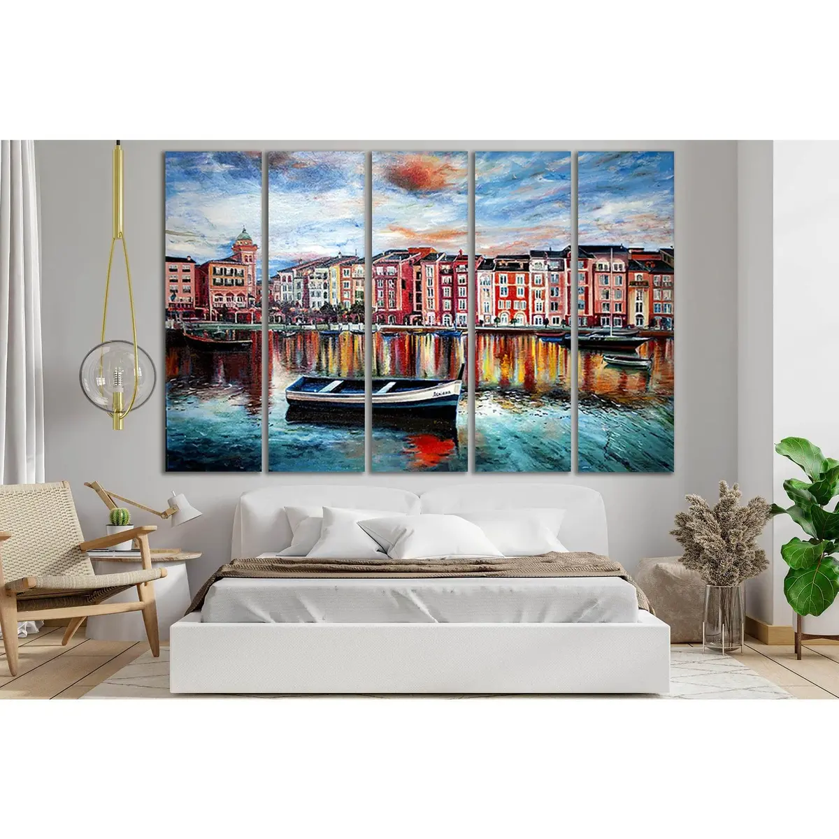 Venice Sunset Oil Painting SL593 – Ready-to-Hang Canvas Wall Art