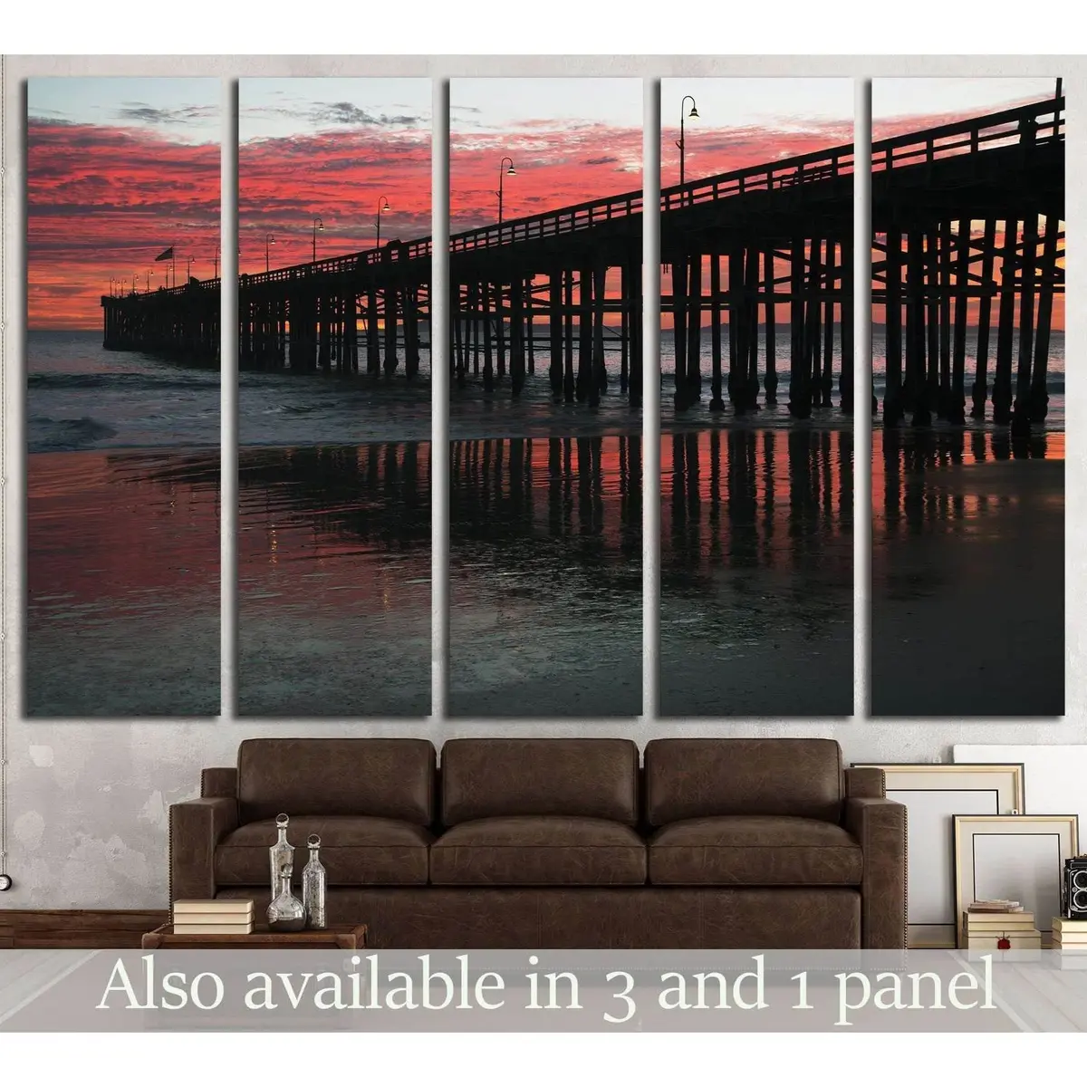 Sunset Over Ventura Pier, California – Ready-to-Hang Canvas Wall Art #2052