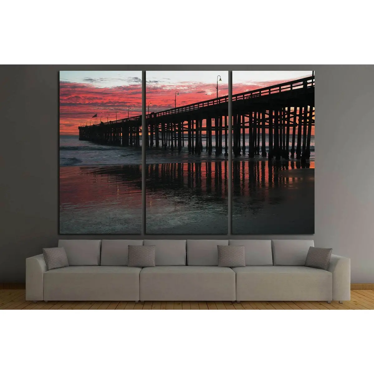 Ventura Pier At Sunset, Ventura, California, Usa №2052 Ready To Hang Canvas Print 5