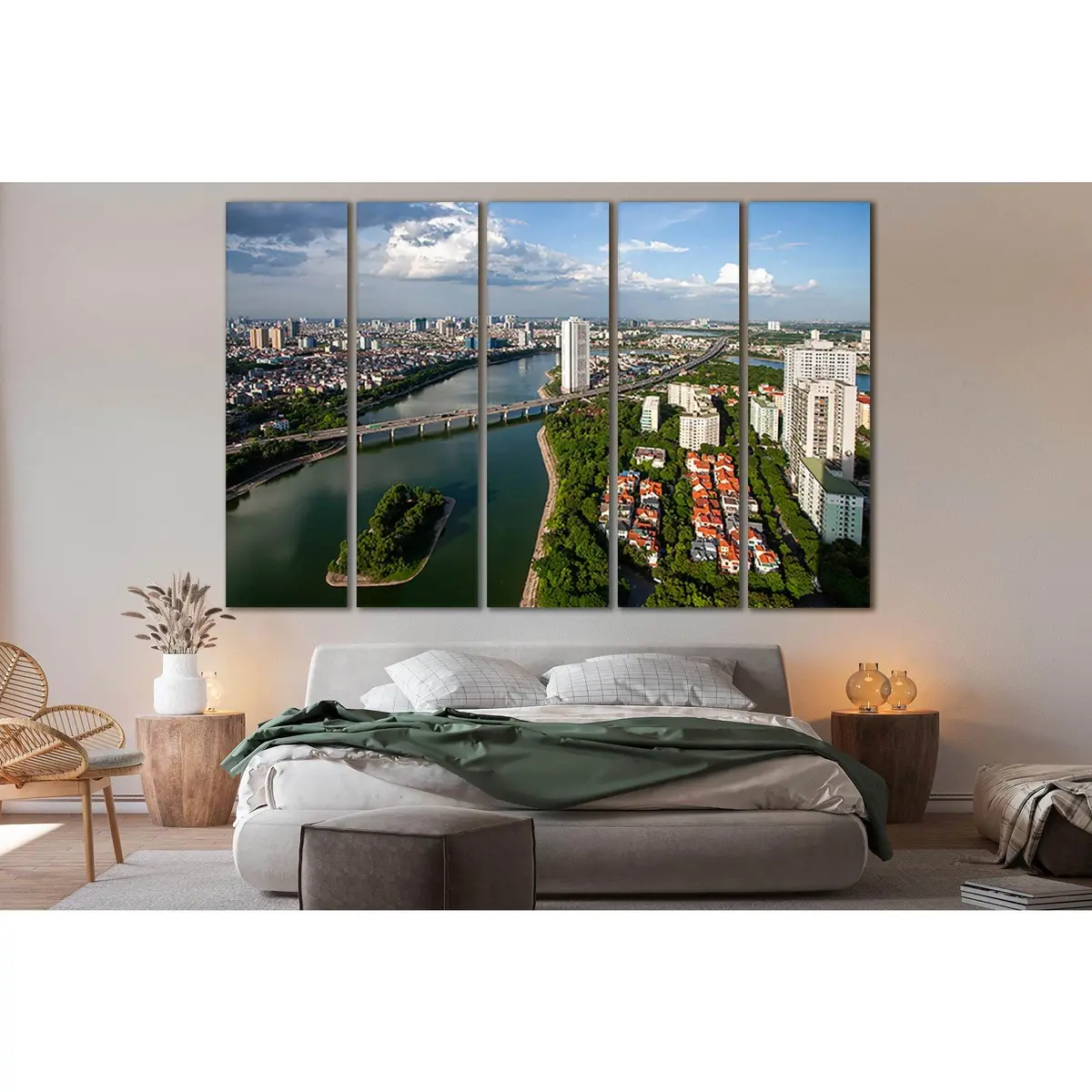 Hanoi Vietnam Cityscape Canvas Art – Hong River Skyline Print SL308 - Image 3