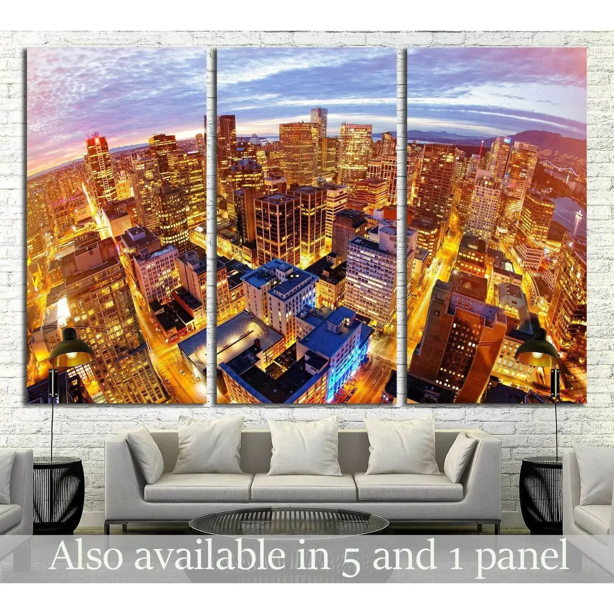 View From City Tower In Vancouver №2043 Ready To Hang Canvas Print 5