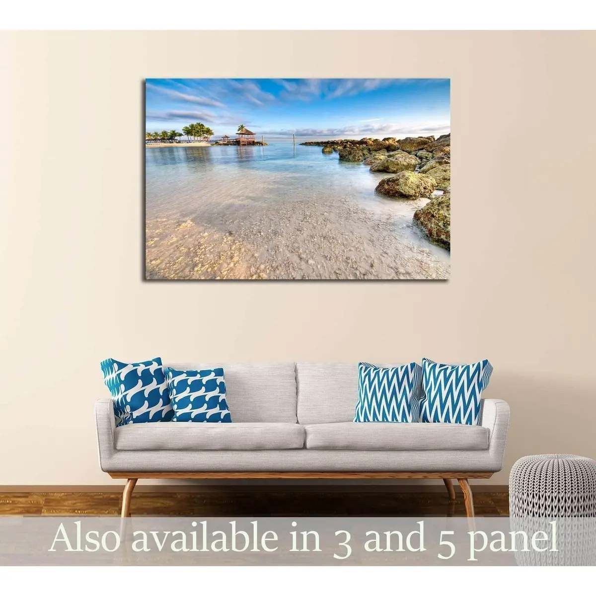 View Of Beach And Ocean In Nassau, Bahamas. №2494 Ready To Hang Canvas Print 1