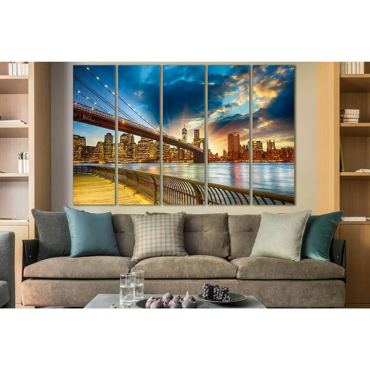 Brooklyn Bridge Canvas Art Print №SL1089 – Premium Ready-to-Hang Wall Decor