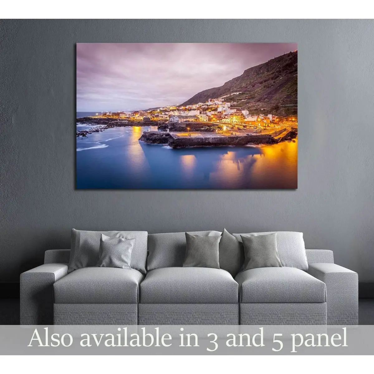 View Of Garachico In The Evening In Tenerife Island - Canary Spain №2638 Ready To Hang Canvas Print 1