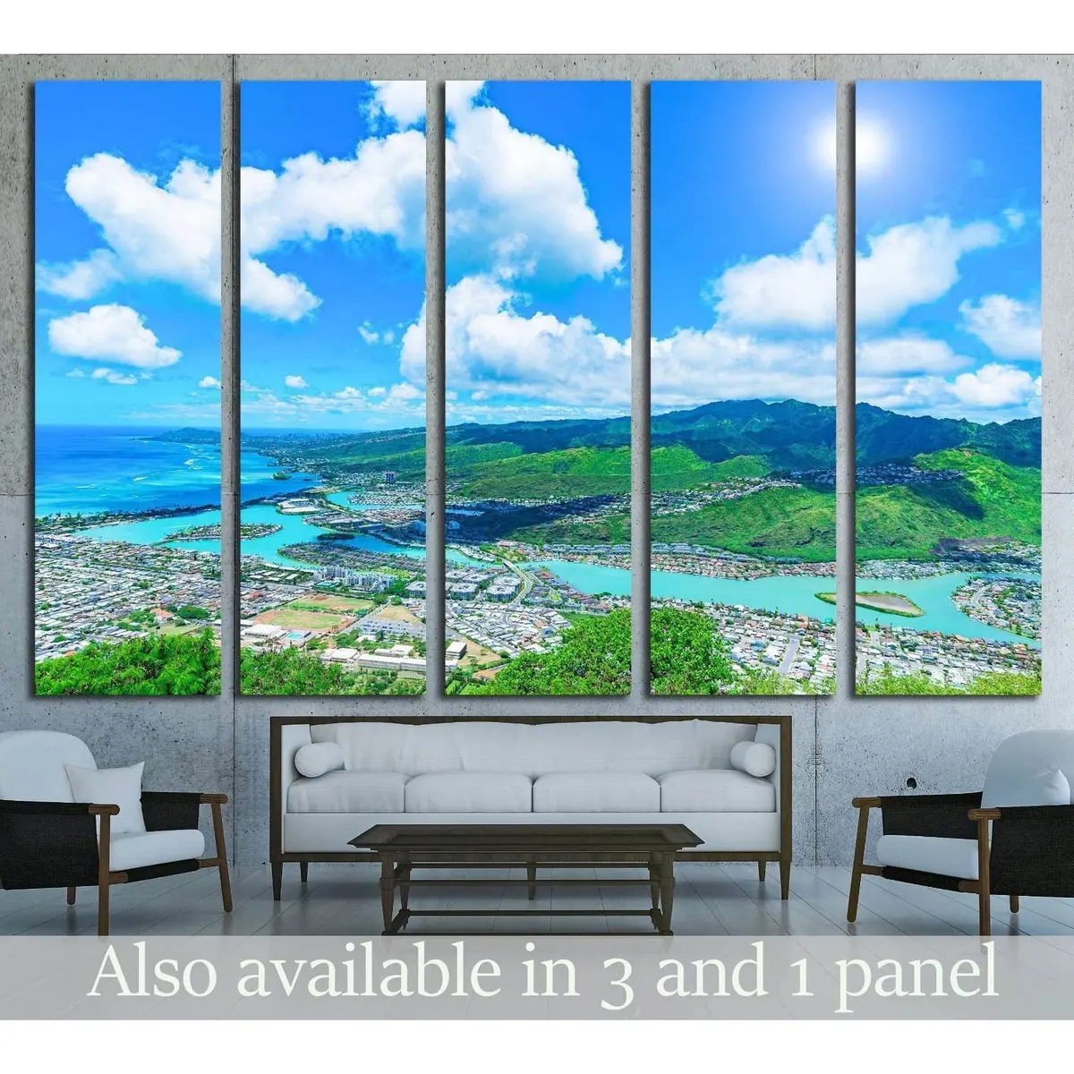 Scenic Hawaii Kai Canvas Print with Koko Head and Honolulu Cityscape – Ready-to-Hang Wall Art