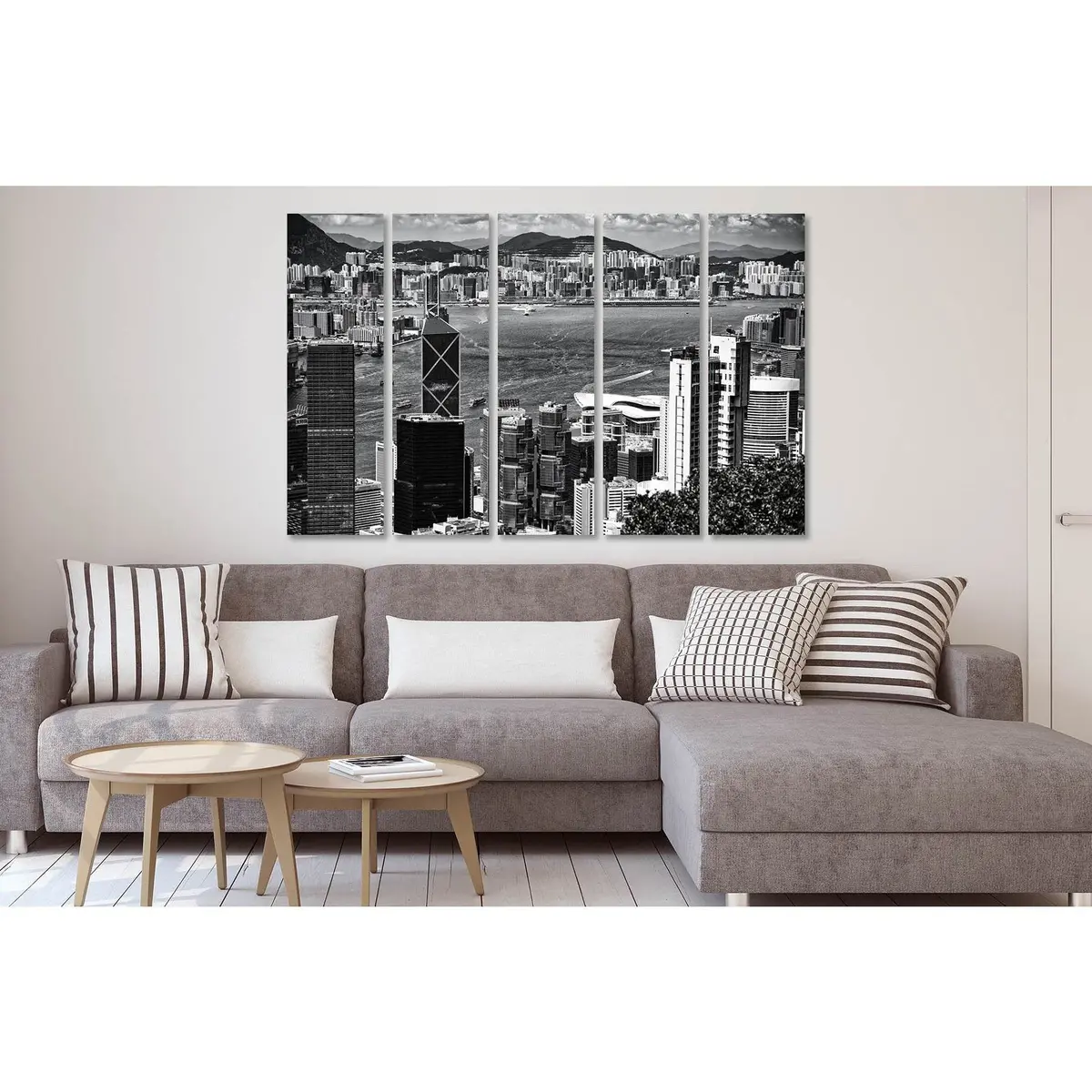 Hong Kong Cityscape Canvas Art Print D2829 – Ready-to-Hang Wall Decor