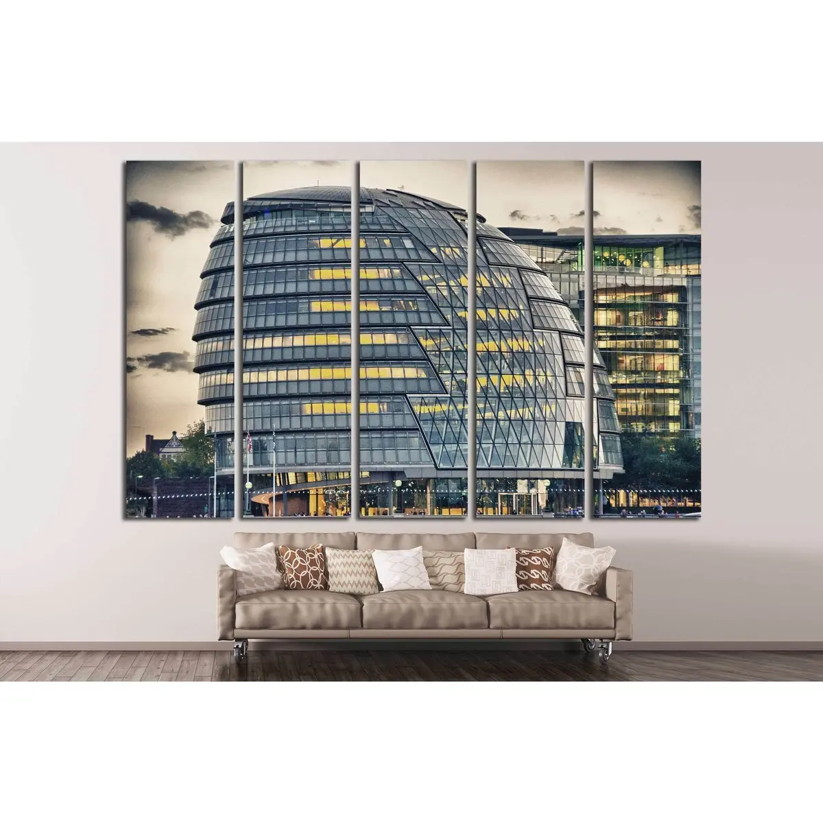 London Cityscape Canvas Art Print #780 – Pre-Installed Hanging Hardware - Image 3