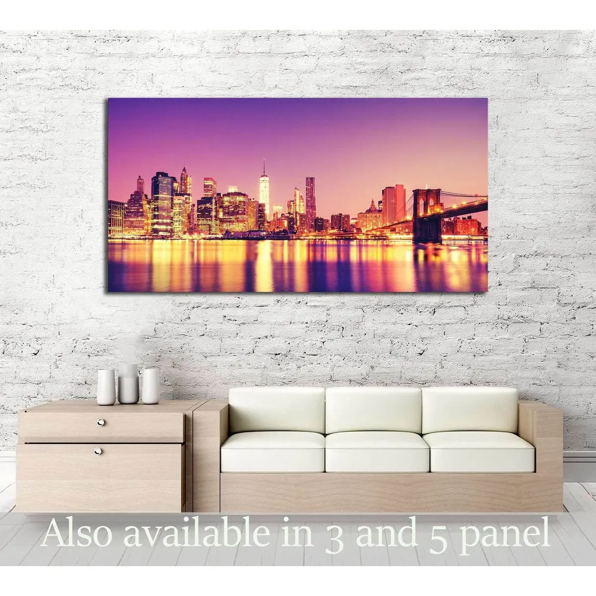 View Of Manhattan At Sunset, New York City №2709 Ready To Hang Canvas Print 1