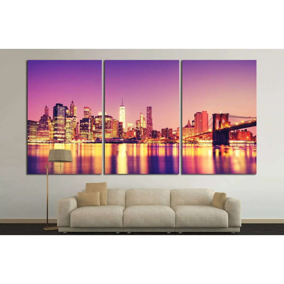 View Of Manhattan At Sunset, New York City №2709 Ready To Hang Canvas Print 5