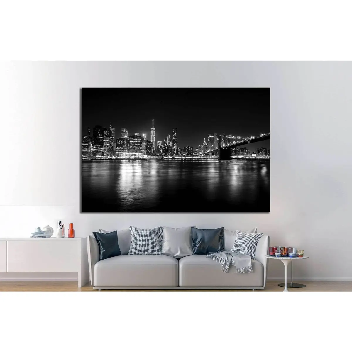 View Of Manhattan From Brooklyn №1366 Ready To Hang Canvas Print 2