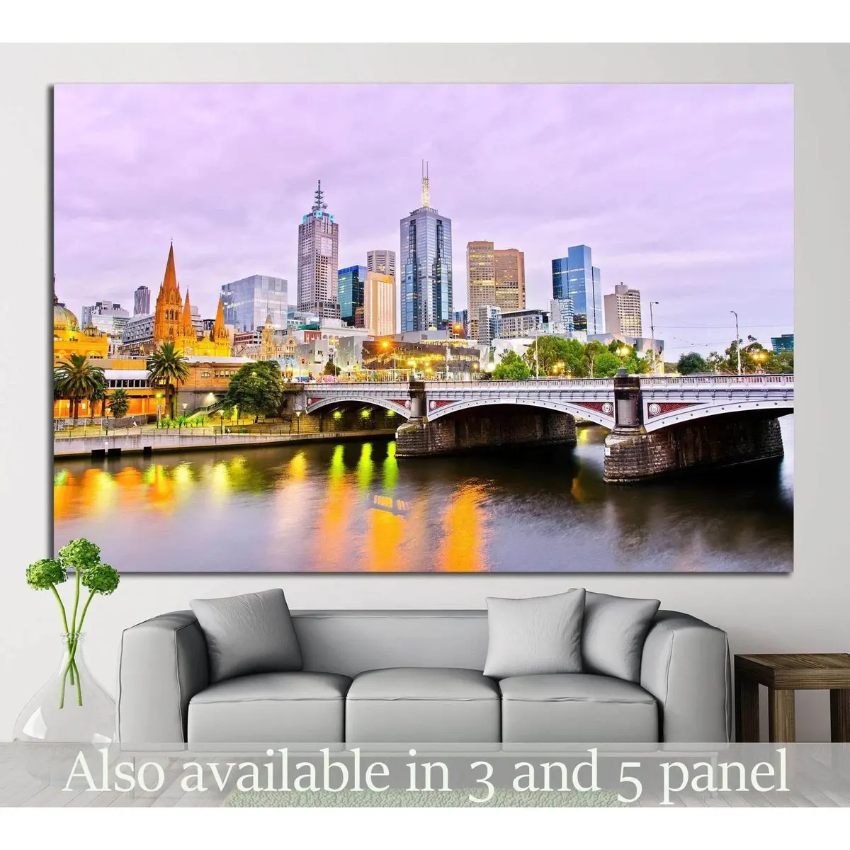 View Of Melbourne №804 Ready To Hang Canvas Print 1