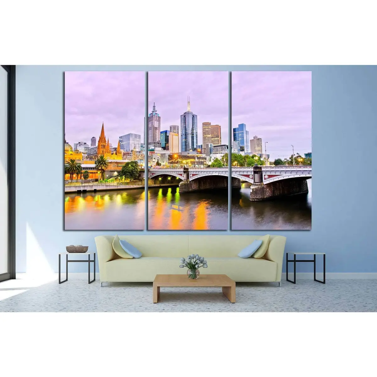 View Of Melbourne №804 Ready To Hang Canvas Print 5