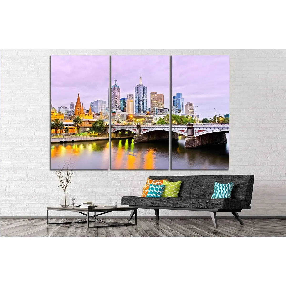 View Of Melbourne Skyline №800 Ready To Hang Canvas Print 5