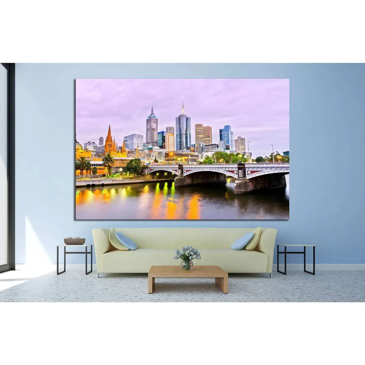 View Of Melbourne Skyline №800 Ready To Hang Canvas Print 3