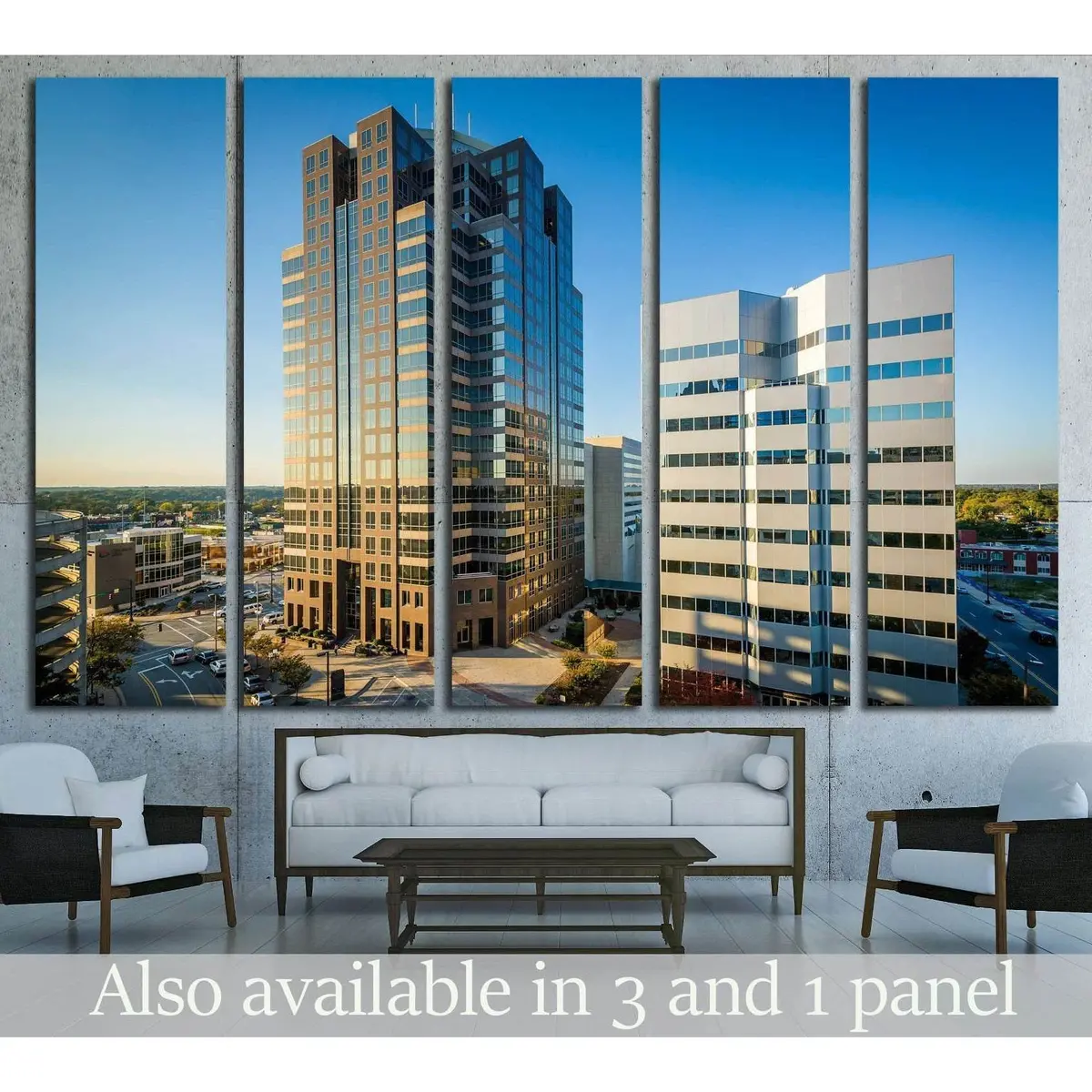 Modern Downtown Greensboro Architecture Canvas Wall Art – Ready-to-Hang Print #1747