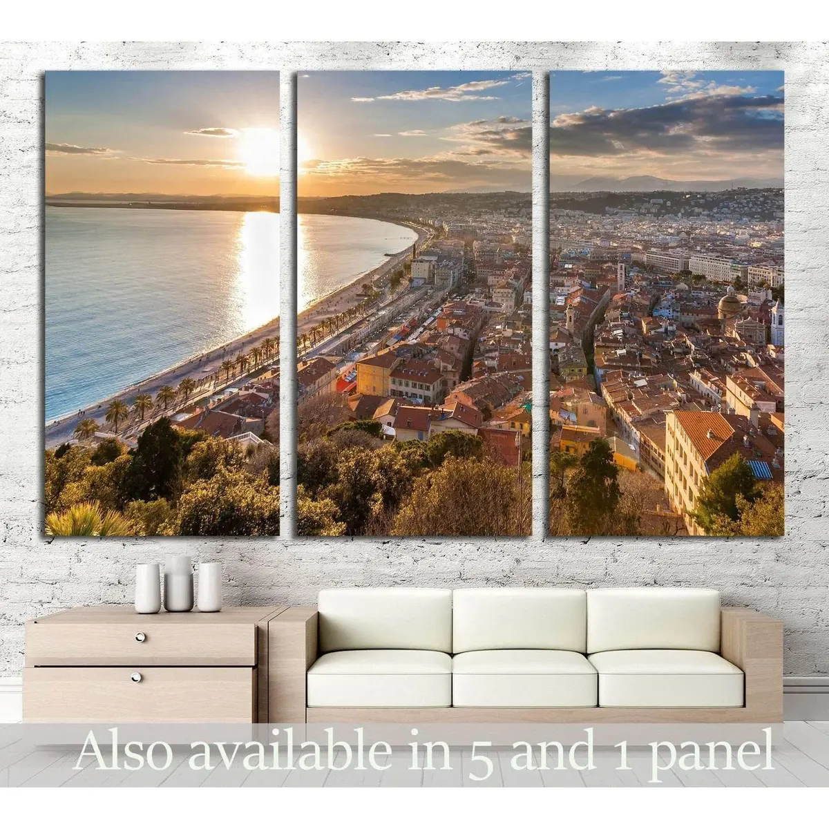 View Of Nice City - Cote D'azur - France №2259 Ready To Hang Canvas Print 5