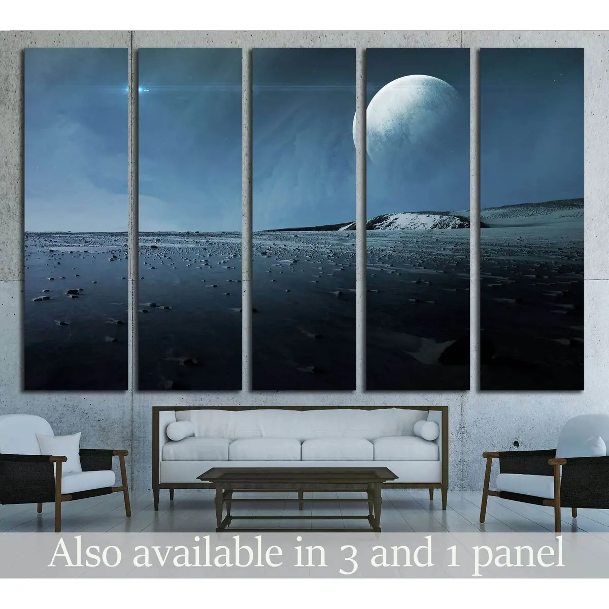 Stunning canvas print depicting Pluto as viewed from its moon Charon—official NASA imagery (ID #2435), pre-stretched and ready to hang