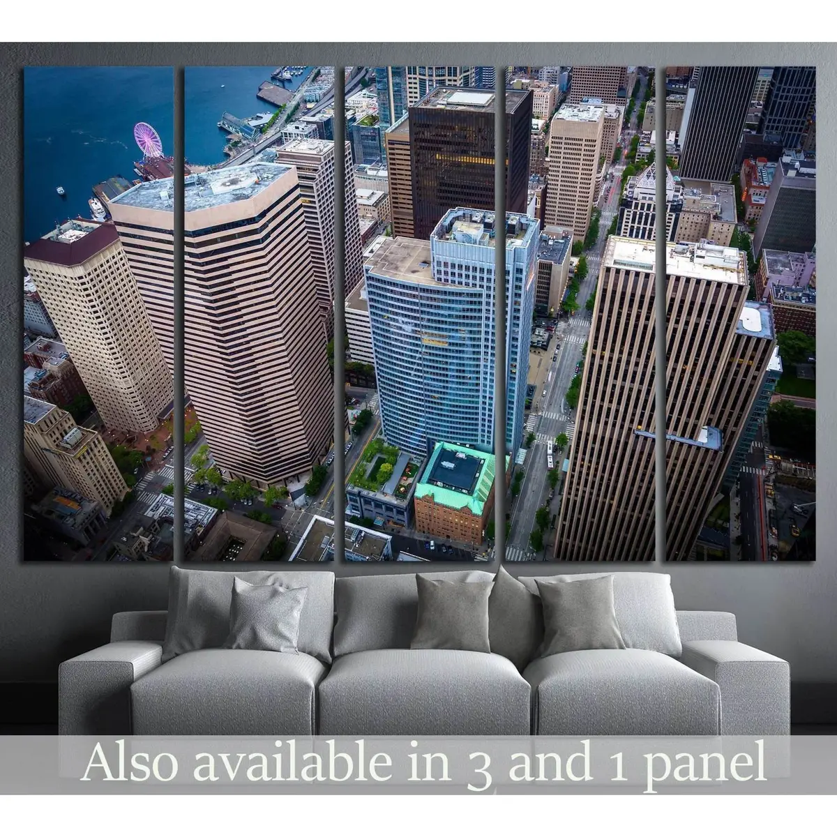 Seattle Downtown Skyscraper Canvas Wall Art – Ready-to-Hang Modern Decor