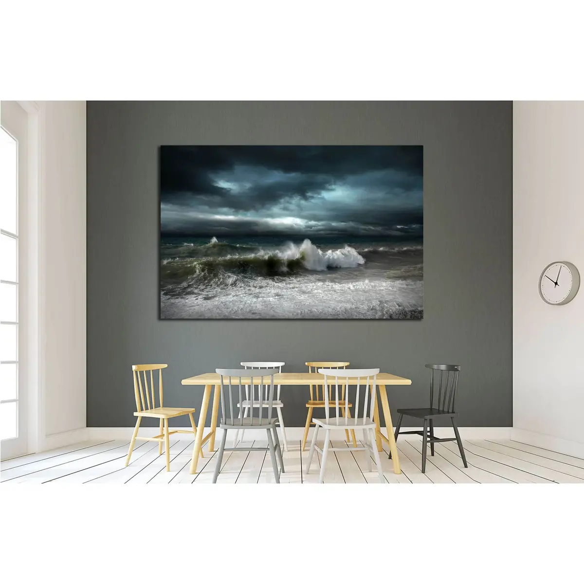 View Of Storm Seascape №2864 Ready To Hang Canvas Print 3