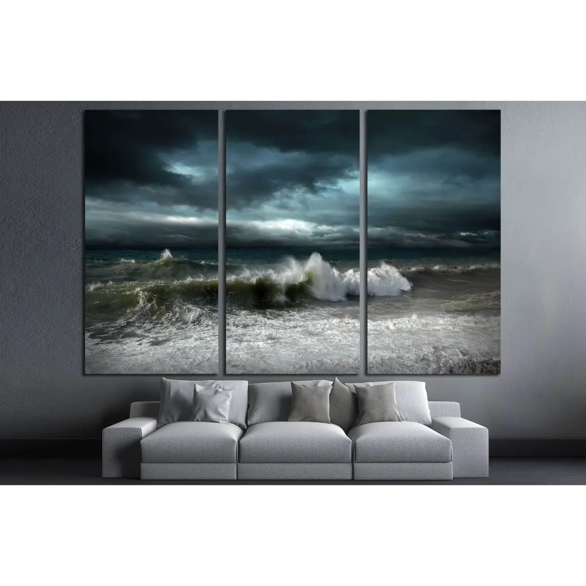 View Of Storm Seascape №2864 Ready To Hang Canvas Print 5