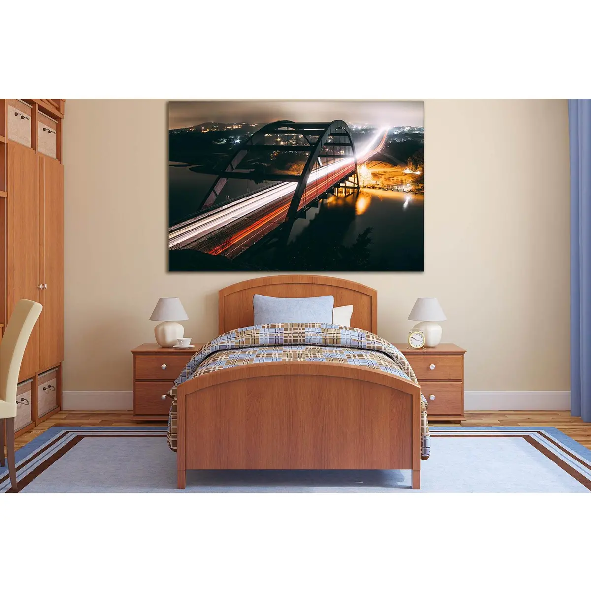 View Of The Bridge At Night №Sl1144 Ready To Hang Canvas Print 1