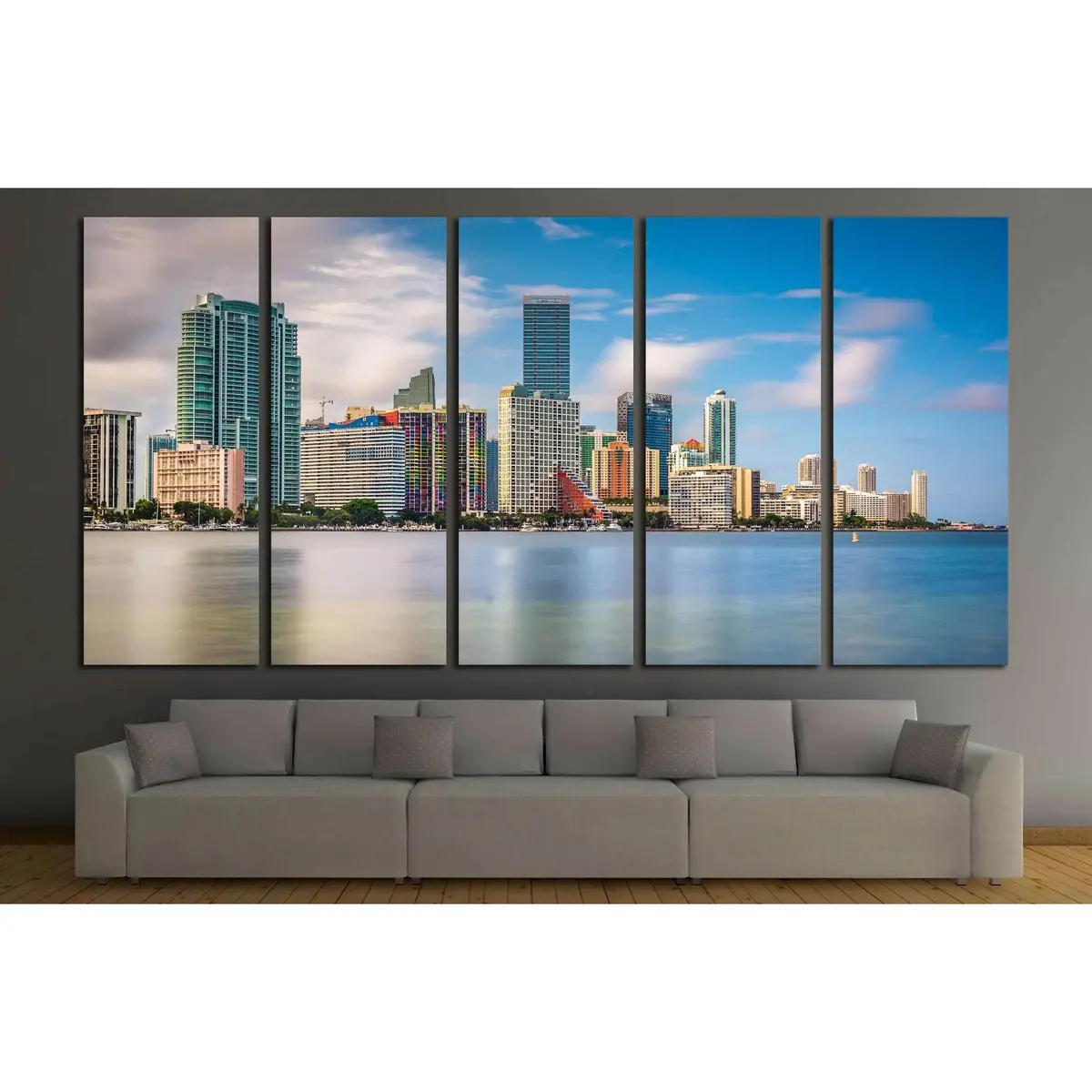 Stunning Miami Skyline Wall Art – Ready-to-Hang Canvas Print Featuring Virginia Key Perspective - Image 3