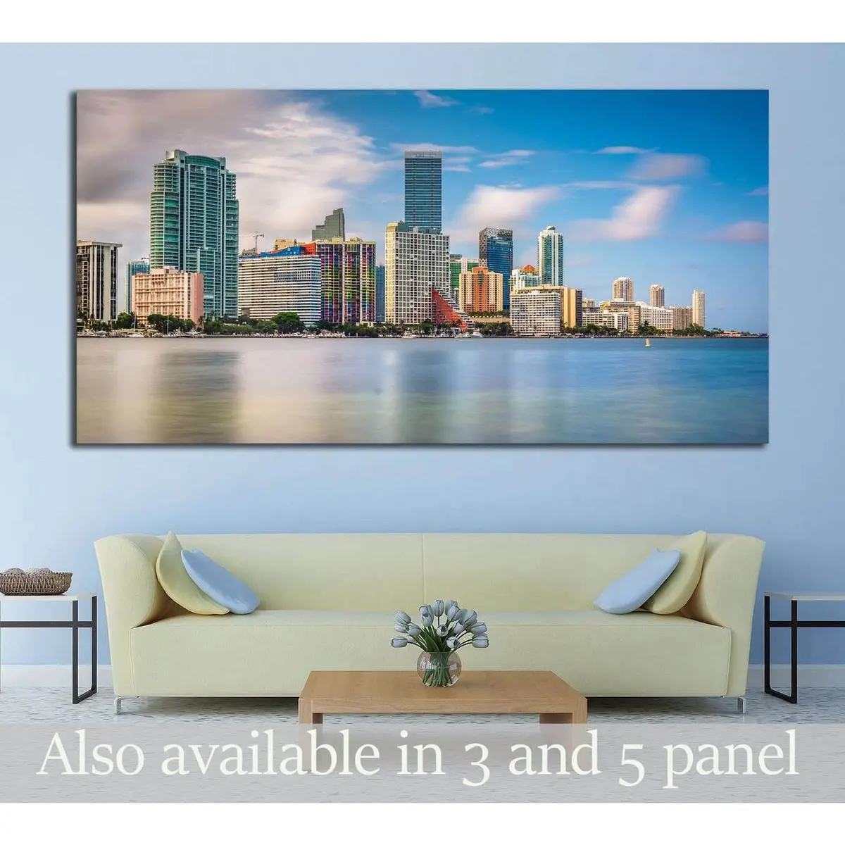 View Of The Miami Skyline From Virginia Key, Miami, Florida №1686 Ready To Hang Canvas Print 1