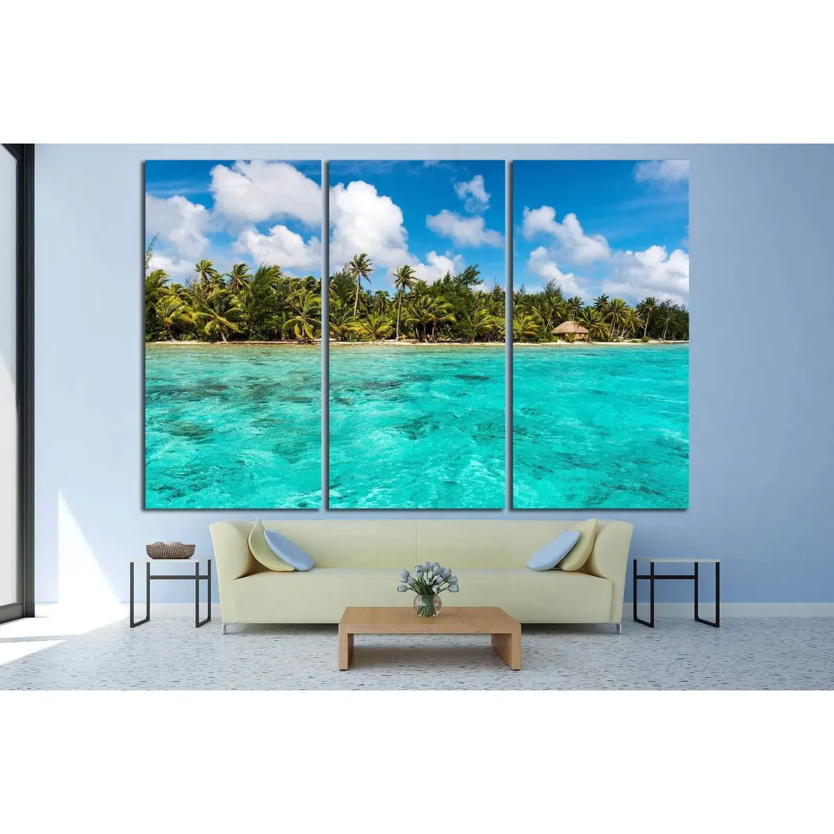 View Over The Lagoon Of Bora Bora №2515 Ready To Hang Canvas Print 5