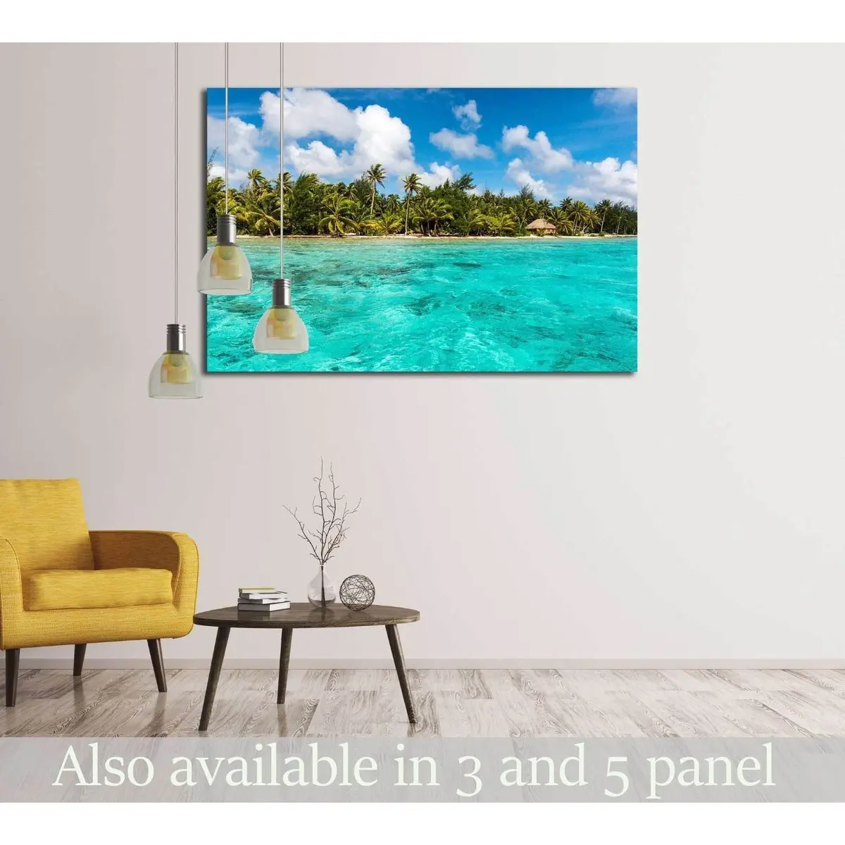 View Over The Lagoon Of Bora Bora №2515 Ready To Hang Canvas Print 1