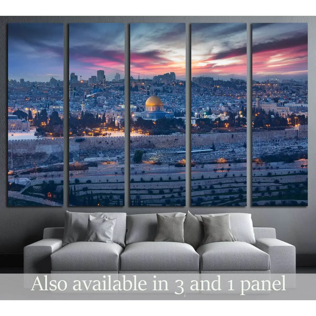 Aerial View of Jerusalem's Old City, Israel — Premium Ready-to-Hang Canvas Wall Art #3037