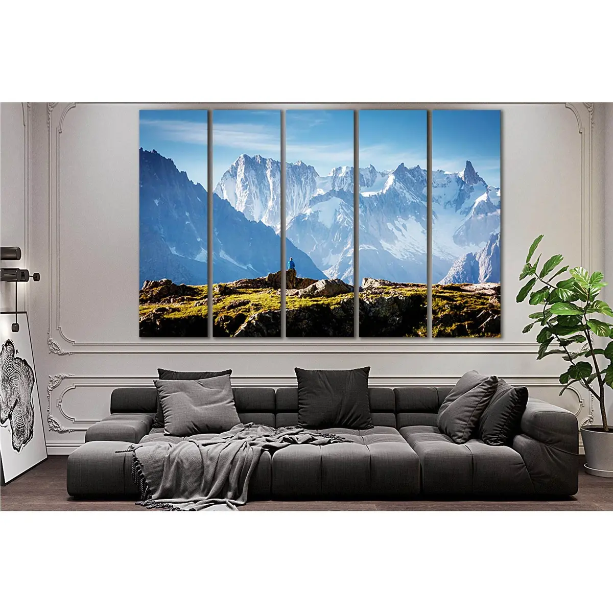 Mont Blanc Glacier Landscape Canvas Art №SL1342 – Pre-Hung Wall Decor - Image 3