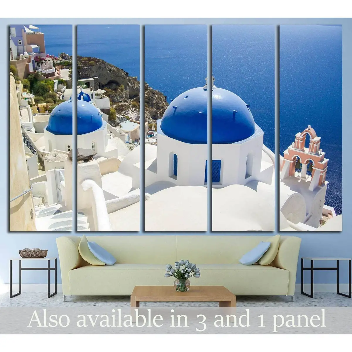 Stunning Oia Village Canvas Wall Art – Santorini, Greece Landscape Print №1283, Pre-Strung & Ready to Display