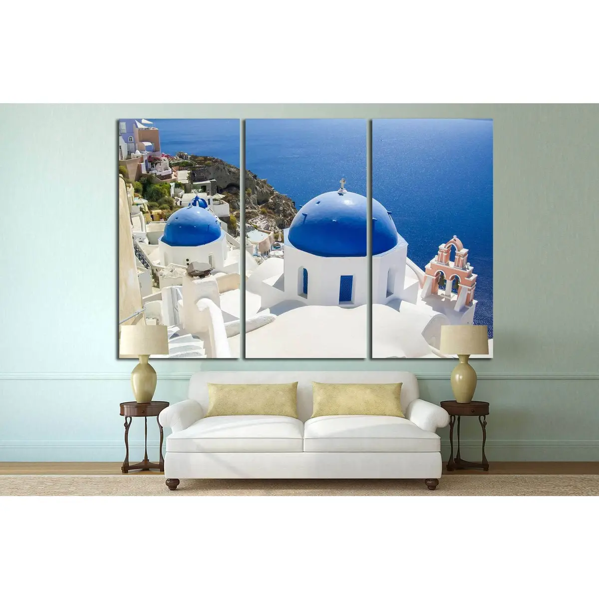 Village Of Oia At Santorini Island, Greece №1283 Ready To Hang Canvas Print 5