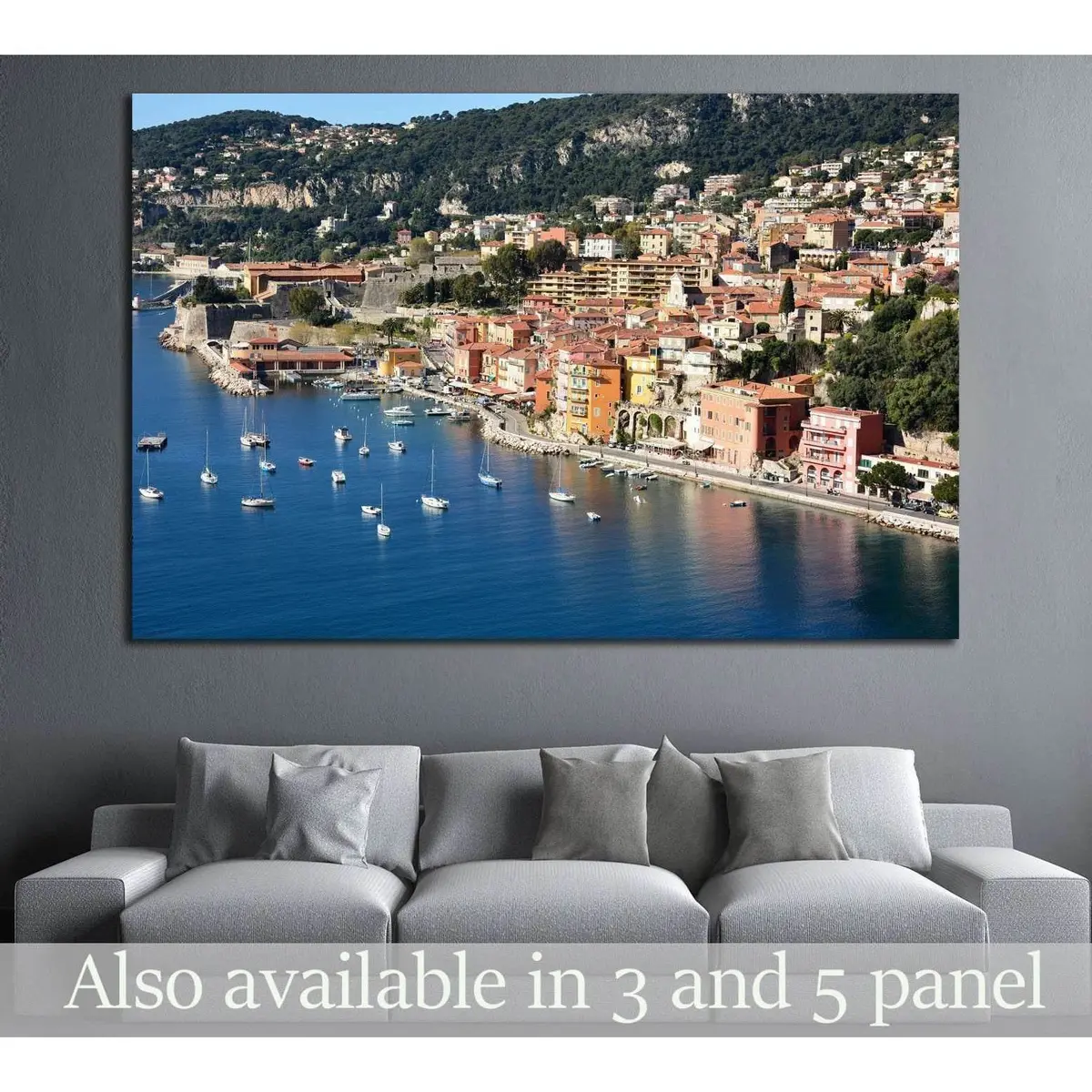 Villefranche Sur Mer, Monaco №1714 Ready To Hang Canvas Print 1