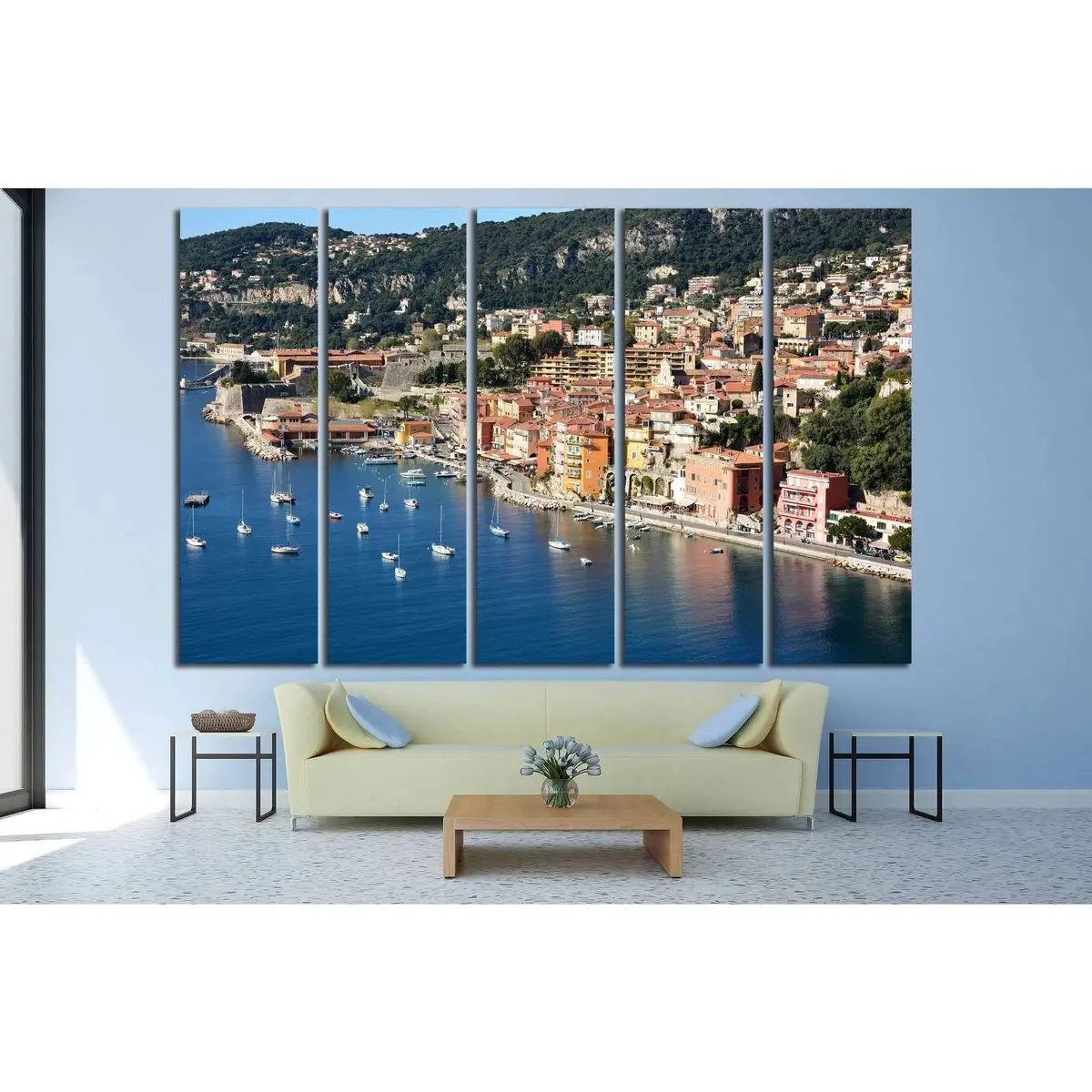 Villefranche-sur-Mer Monaco Cityscape Canvas Wall Art – Ready to Hang - Image 2