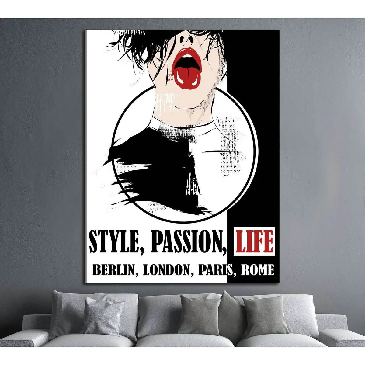Vintage Canvas, Girl, Fashion. Vector Illustration №4554 Ready To Hang Canvas Print 1