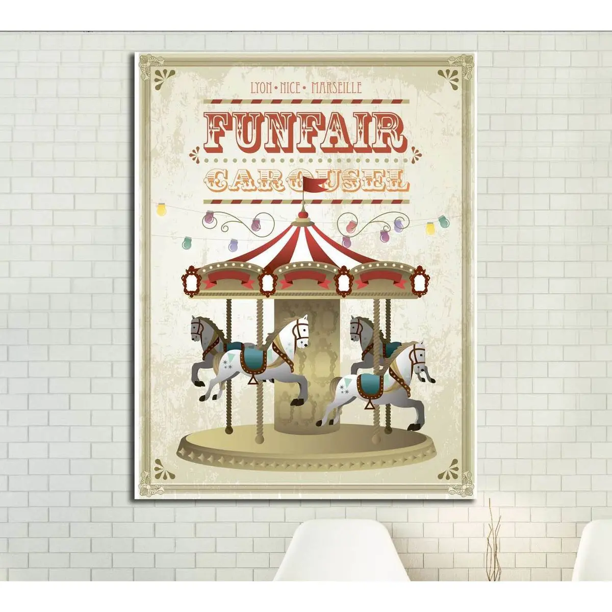 Vintage Carousel Template Vector №4572 Ready To Hang Canvas Print 1